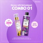 Shower with Refreshment Combo 01 (Ombre Perfumed Body Mist - Bali Trip + Lux Body Wash Black Orchid Scent & Juniper Oil)