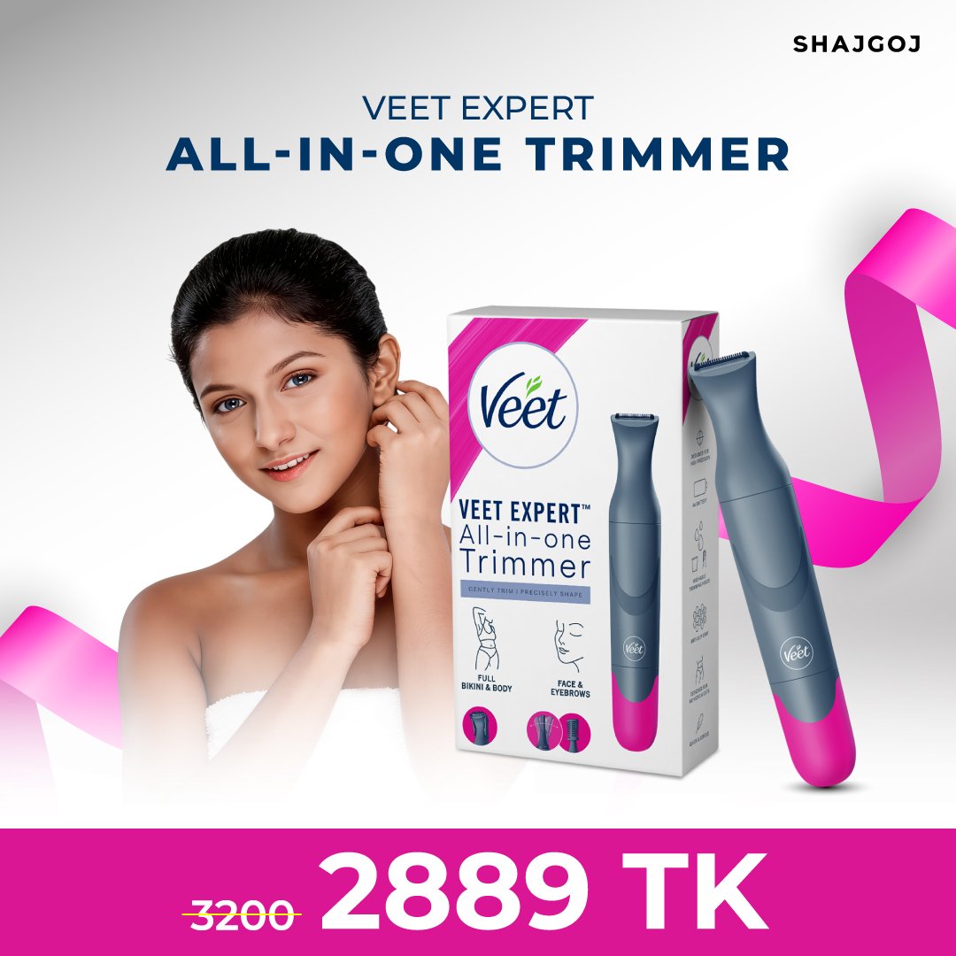 36359 Veet Expert All-in-One Women's Trimmer Full Body, Bikini, Face & Eyebrow Grooming Trimmer Electric Shaver - Image 1