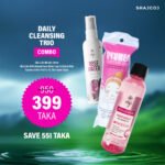 Daily Cleansing Trio (Skin Cafe Micellar Water + Skin Cafe Rose Water + Oyumea Cotton Pad)