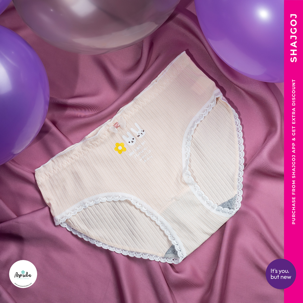 Armela-Floral-Touch-Lacy-Teen-Panty-Vanilla-Cream Armela Floral Touch Lacy Teen Panty- Vanilla Cream - Image 1