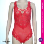 LBT Bold And Crisp Lacy Bodysuit - Red