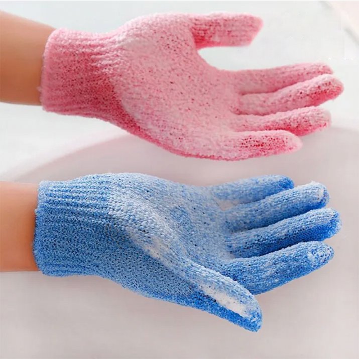 lmltop-bath-gloves-blue-2 Lmltop Bath Gloves – Blue - Image 1